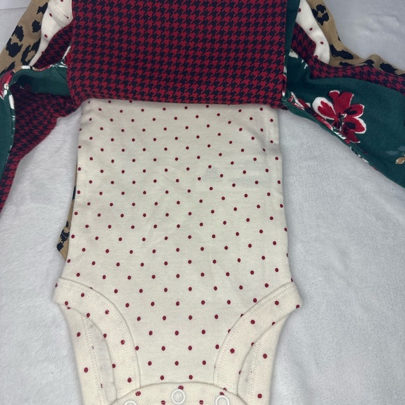 Carter's Newborn Baby Long Sleeve Multicolor Bodysuits 4 Pack Holiday Style NWT - Picture 4 of 5